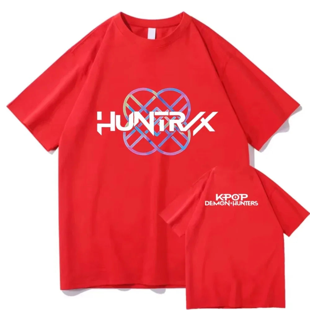 KPop Demon Hunters Huntrix Printing Men T-shirt Summer Cotton Short Sleeve Tshirt for Female O-neck Women Tee Streetwear Tops