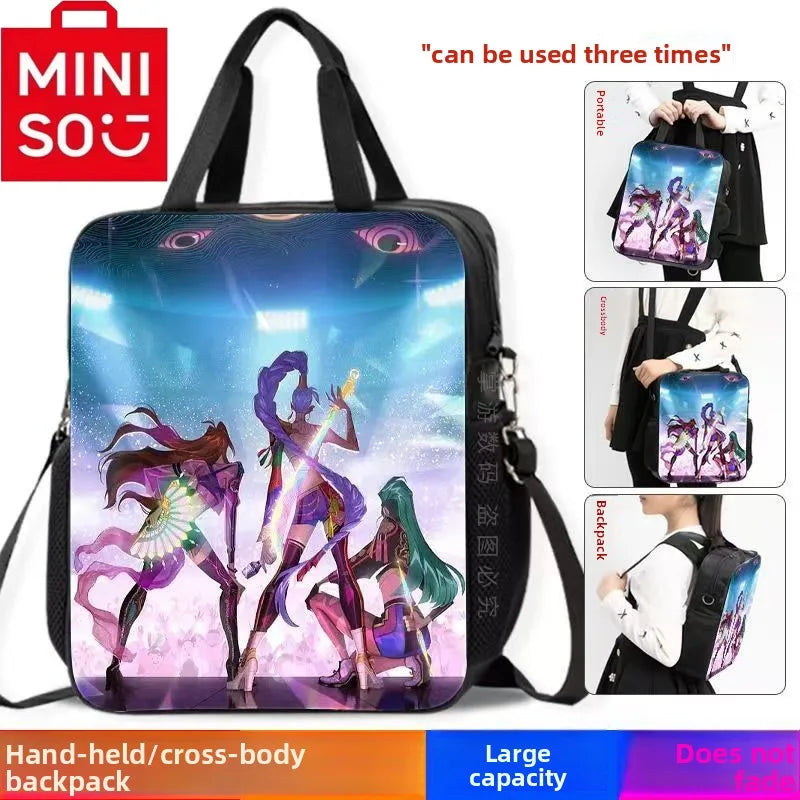 2025 MINISO brand new collaboration Kpop movie 'Demon Hunter' student backpack, crossbody bag, handbag