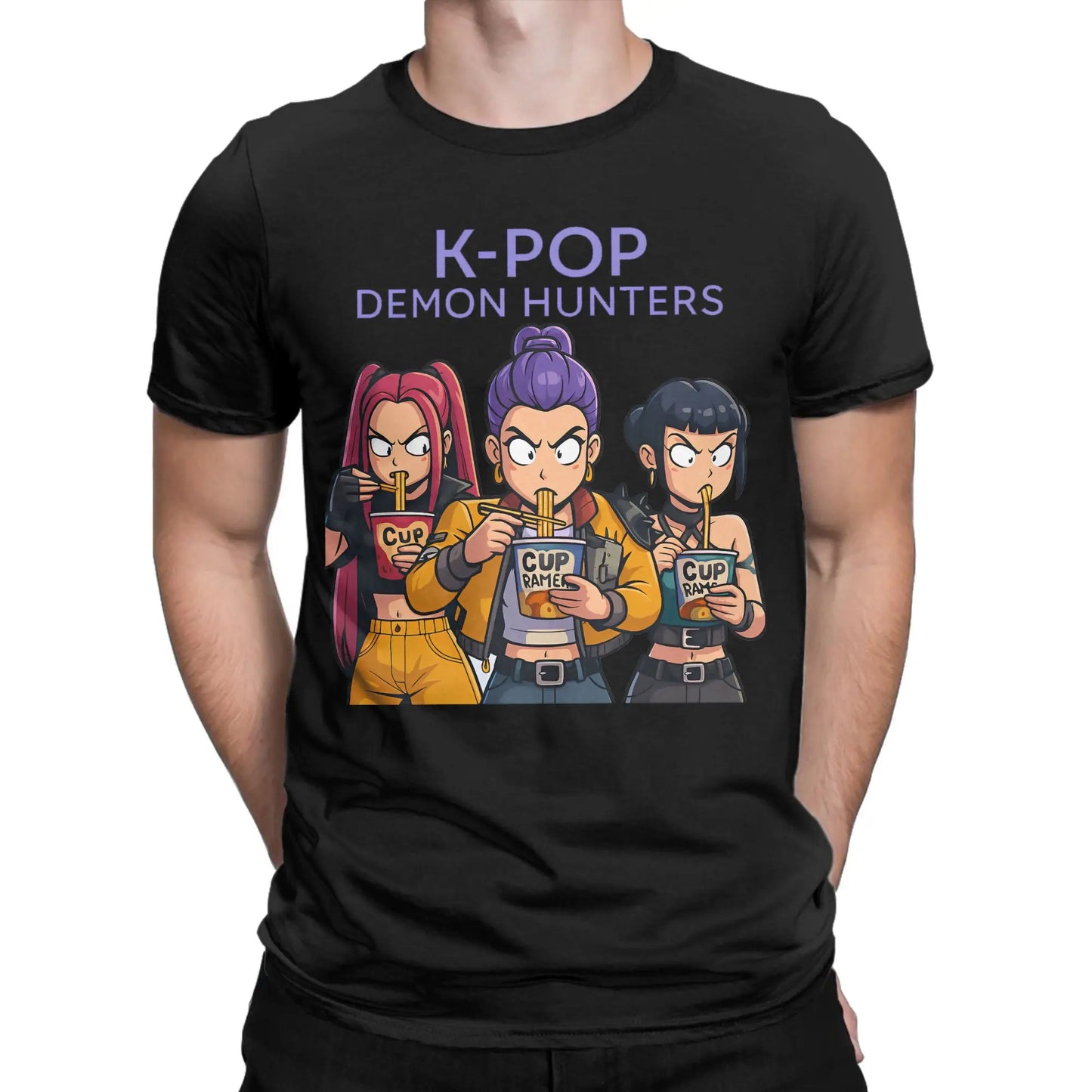 Crazy Rujinu Rumi And Jinu Kpop Demon Hunters T-Shirt for Men Round Neck 100% Cotton T Shirt Short Sleeve Tees Big Size Clothing