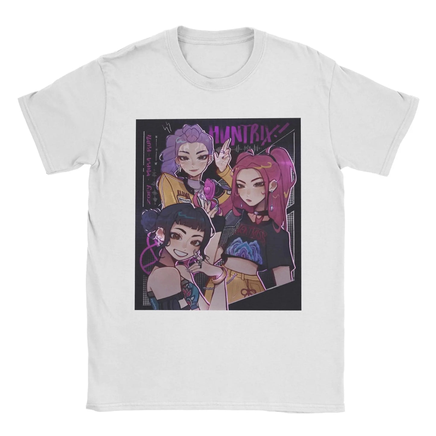 Huntrix Rumi Zoey Mira T Shirt Summer K-pop Demon Hunters Fashion T Shirts Men Cotton O Neck Plus Size Tees Short Sleeve Tshirt