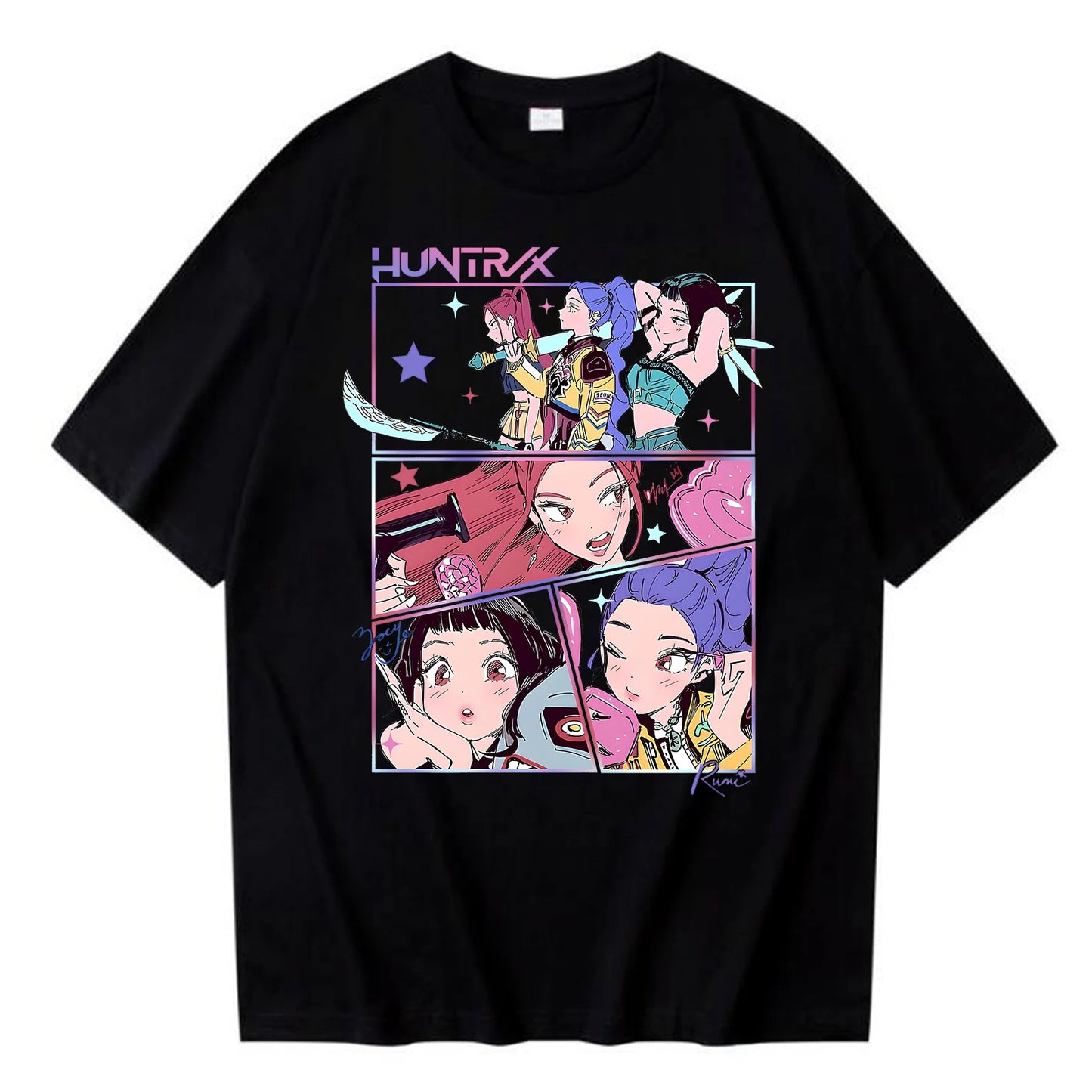 Kpop Demon Hunters Saja Boys T-shirt Harajuku Women Girl Huntrix O-neck Summer Shirt Gift for Fans