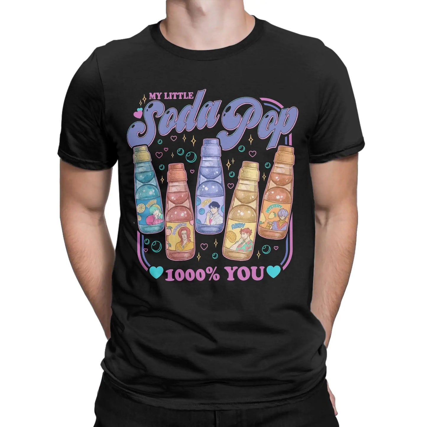 Soda Pop Saja Boys Demon Hunters Kpop T Shirt Men Pure Cotton Vintage T-Shirts Round Collar Tees Short Sleeve Tops Adult
