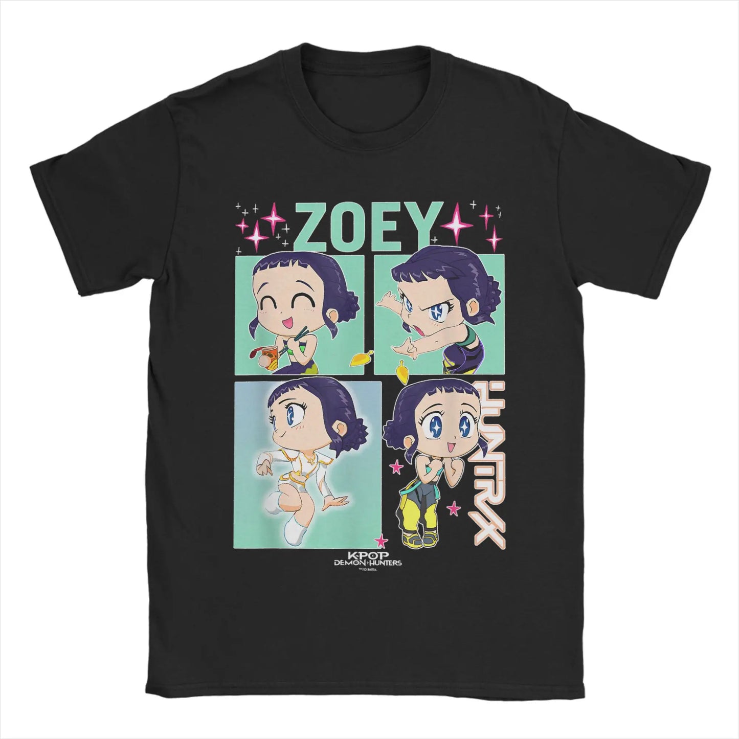 Oversized T Shirt Demon Hunters Zoey Cotton T-Shirts Tee Shirt for Men Summer Casual Clothing