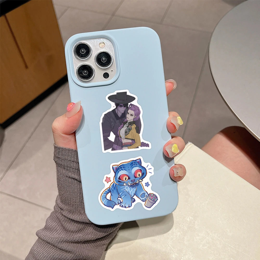 55Pcs Anime KPop Demon Hunters Stickers Demon Hunters Tiger DIY Stickers Scrapbooking Phone Luggage Skateboard Waterproof Decal