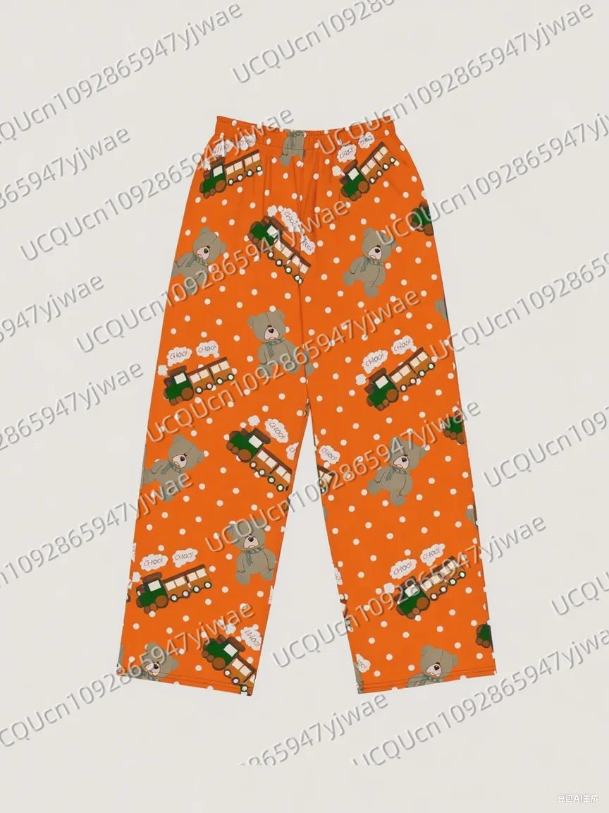 KPop Demon Hunters Pajamas 2025 KPop Demon Hunters Tiger Rumi Cats Print Women's Fashion Long Pants For Youth Men's Trousers
