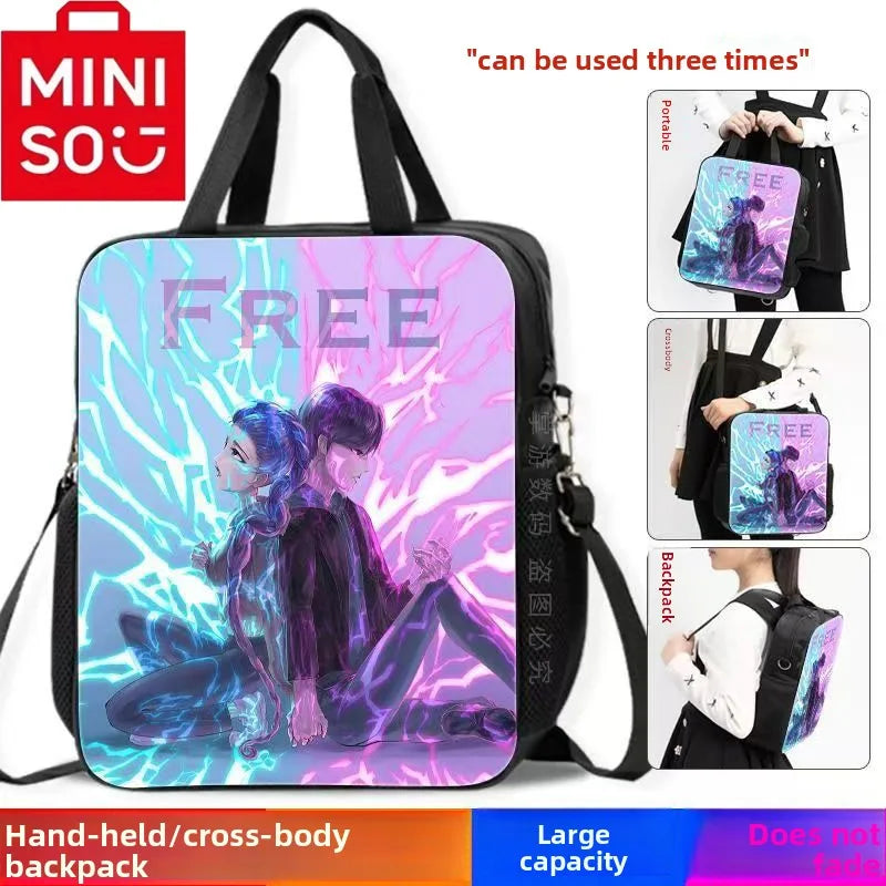 2025 MINISO brand new collaboration Kpop movie 'Demon Hunter' student backpack, crossbody bag, handbag