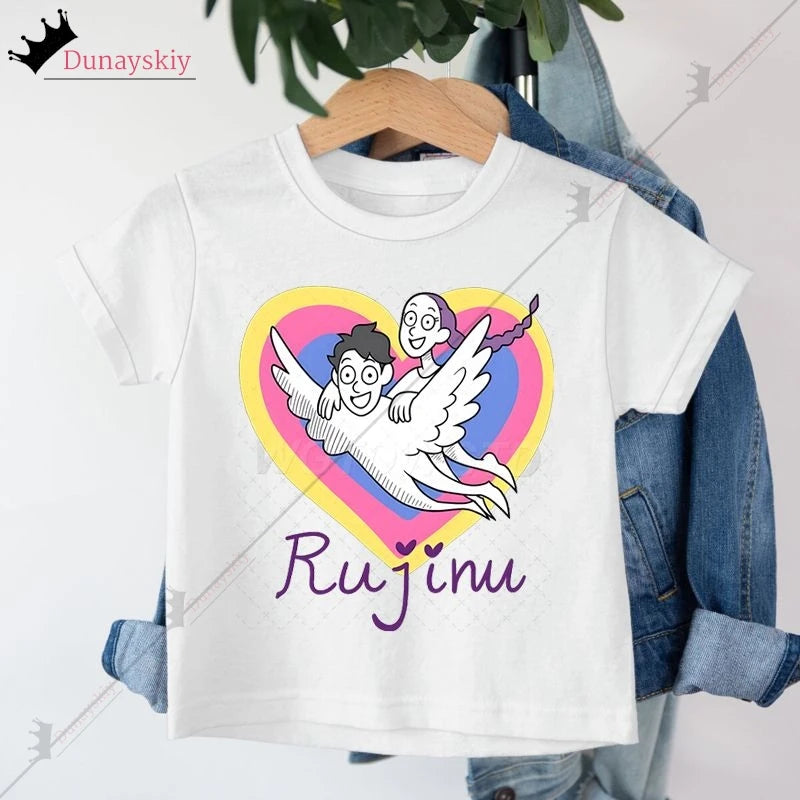 RUJINU Kpop Couple Fans T-shirt Cosplay Costume Vintage Pure Cotton Tee Shirt Short Sleeve KPop Demon Disguise for Halloween