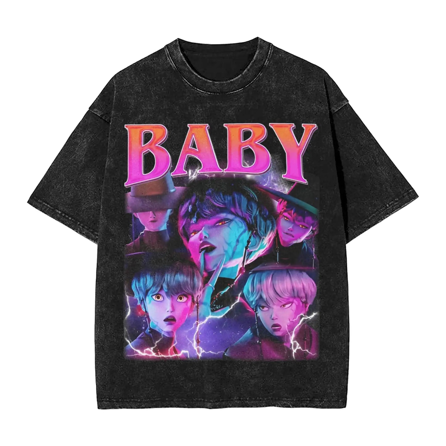 Oversize Saja Boys But Daddy I Love Him Kpop Demon Hunters Outfit T Shirt for Men Women Washed Cotton Tee Shirts Clothing