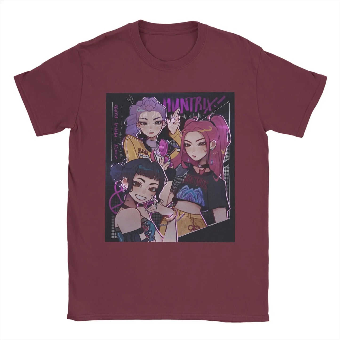 Huntrix Rumi Zoey Mira T Shirt Summer K-pop Demon Hunters Fashion T Shirts Men Cotton O Neck Plus Size Tees Short Sleeve Tshirt