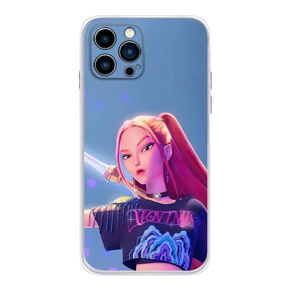 KPop D-Demon H-Hunters Phone Case For iPhone 16 &15, Plus,Pro,Max,XR,XS,Plus,E,Mini Transparent Soft Cover