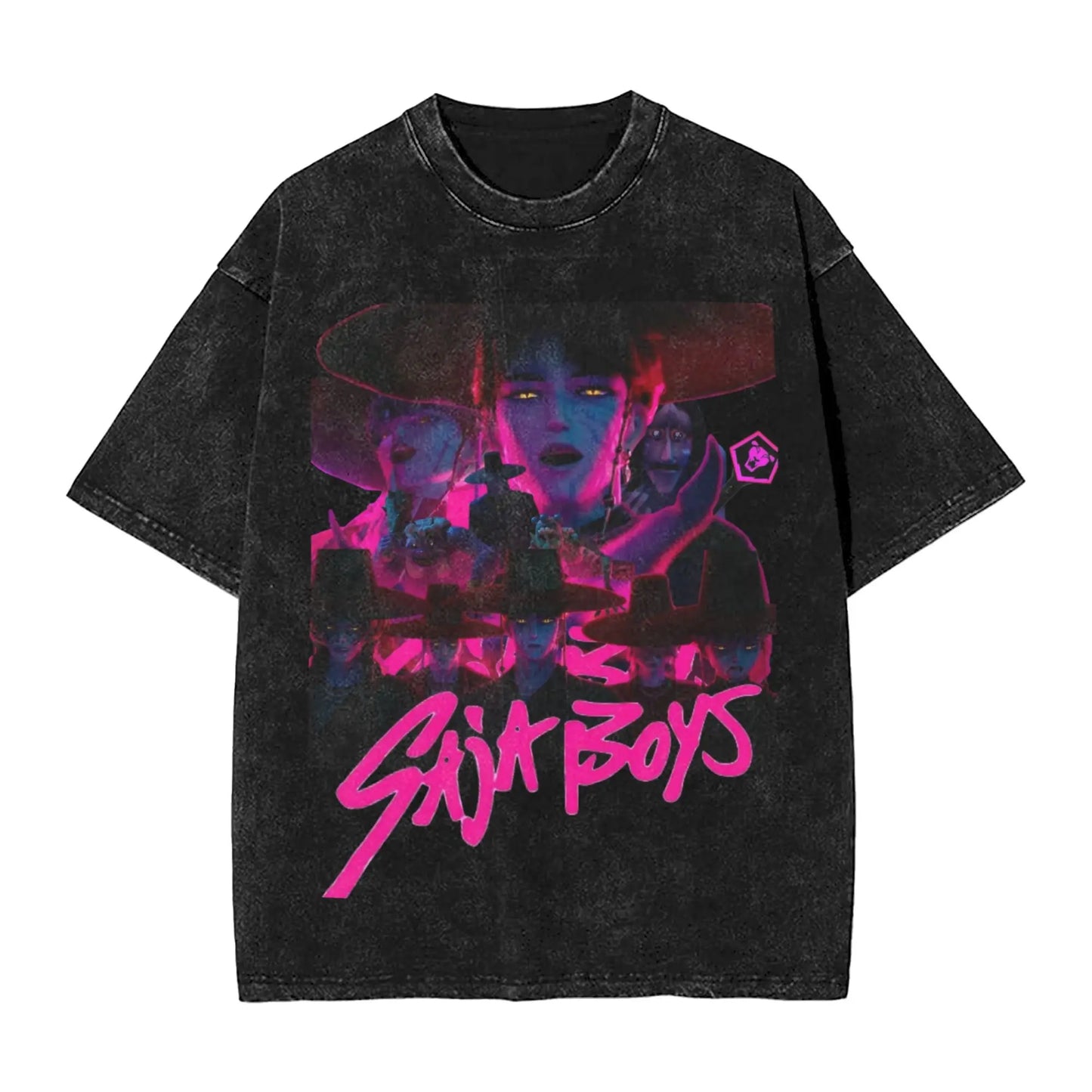 Oversize Saja Boys But Daddy I Love Him Kpop Demon Hunters Outfit T Shirt for Men Women Washed Cotton Tee Shirts Clothing