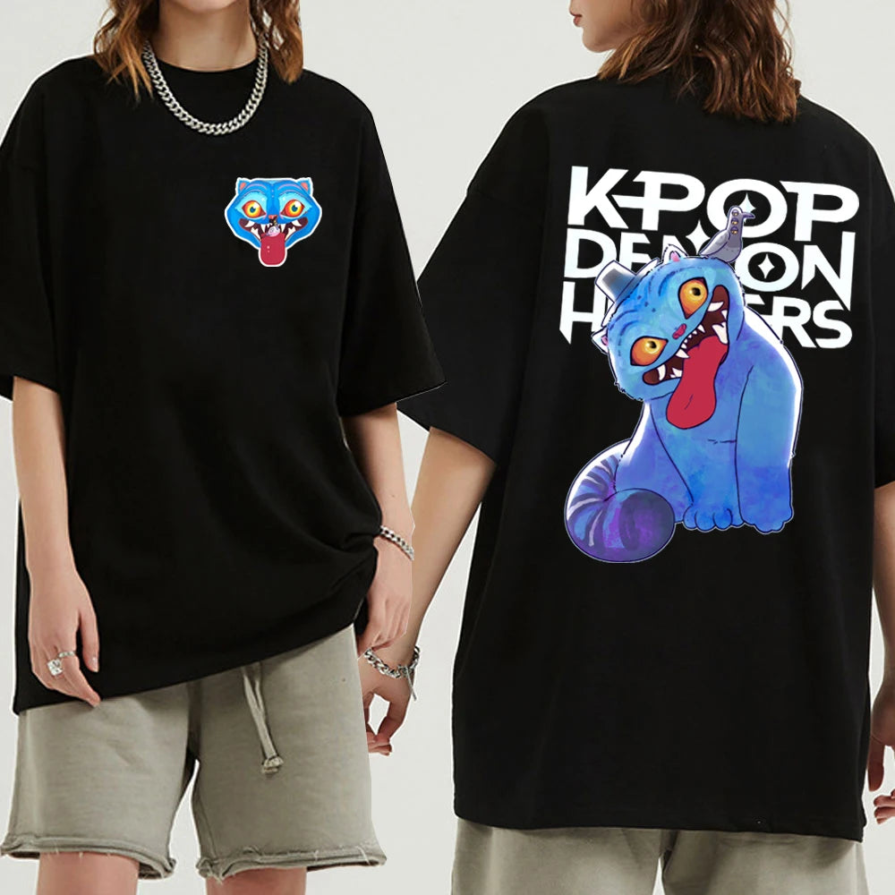 2025 Kpop Demon Hunters Tiger Pet T-shirt Unisex Men Women Casual Pullover Tops