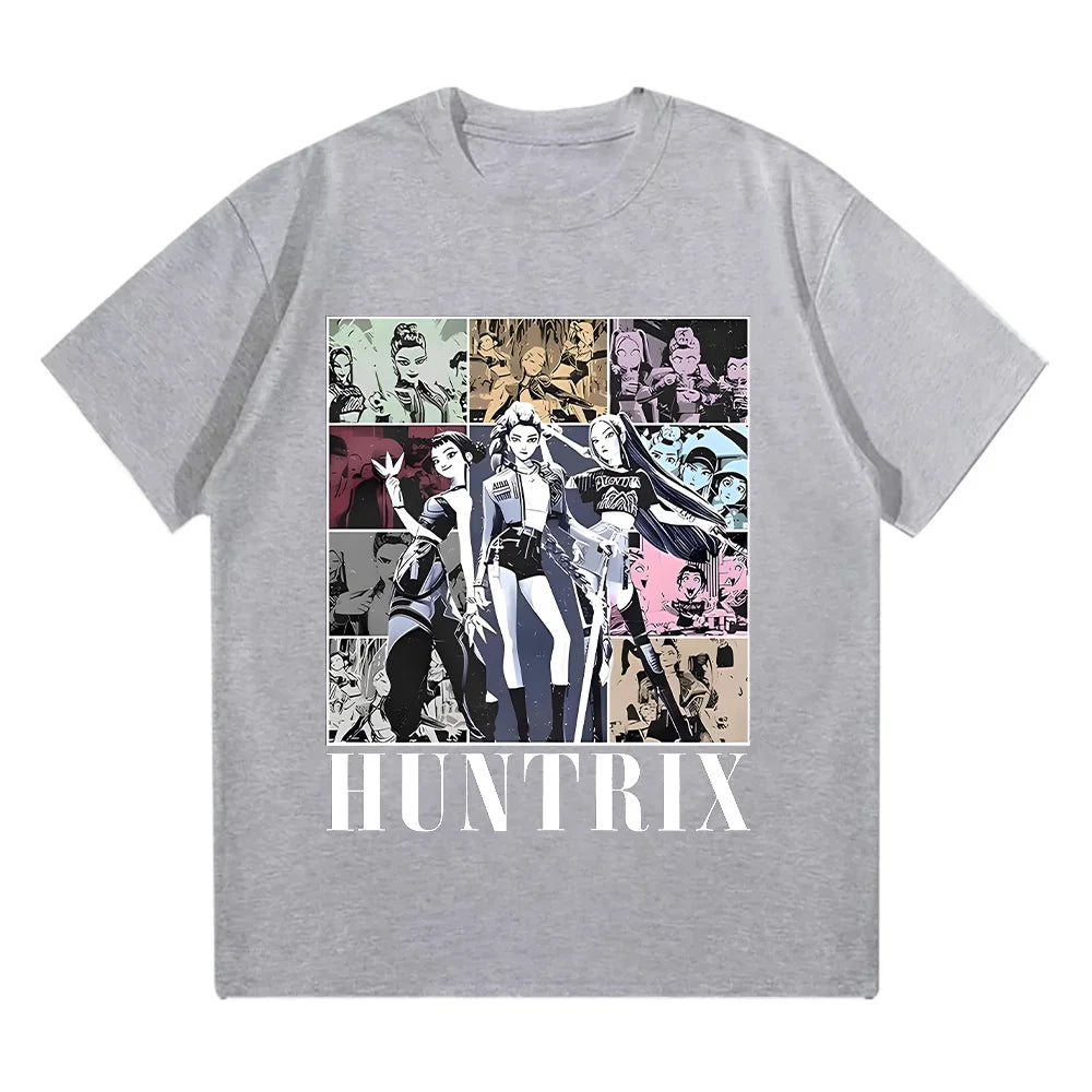 Huntrix Girl Kpop Demo Movie Vintage T Shirt Kpop Demon Hunters Tee Jinu Manga Clothing Cotton High Quality T-shirts Unisex Tops
