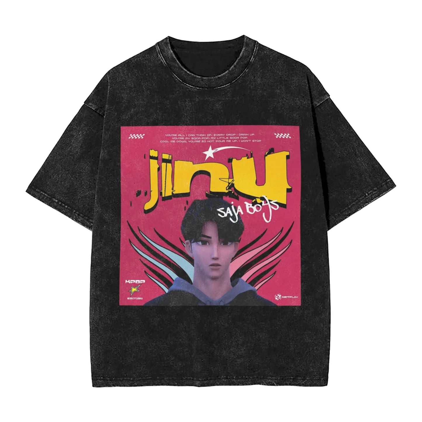 JINU Saja Boys Kpop Demon Hunters T-Shirt Men O Neck Cotton T Shirt I Made It for the Tiger But the Bird Keeps Taking It Tees