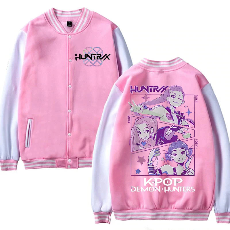 Anime K-Pop Demon Hunters Jacket Female/Male Harajuku Fashion Streetwear Baseball Uniform KPop Demon Hunters Outdoor Clothes