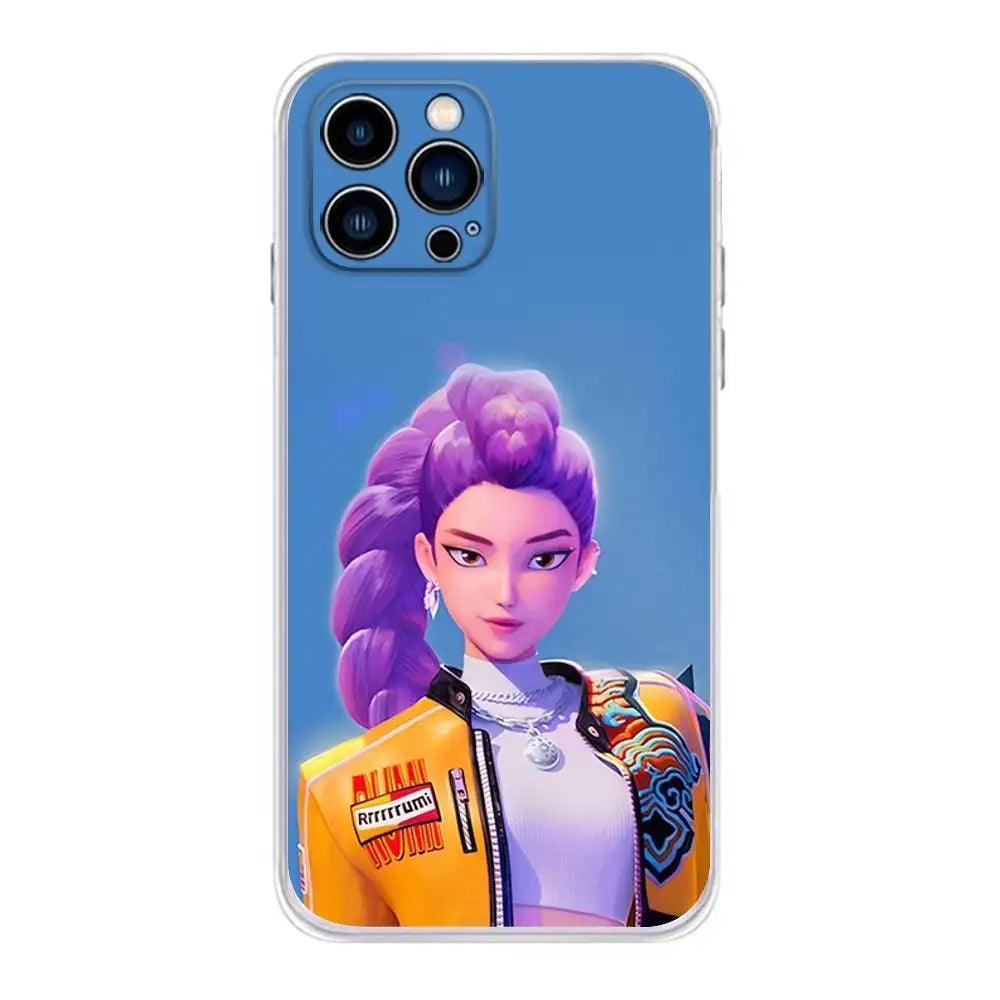 KPop D-Demon H-Hunters Phone Case For iPhone 16 &15, Plus,Pro,Max,XR,XS,Plus,E,Mini Transparent Soft Cover