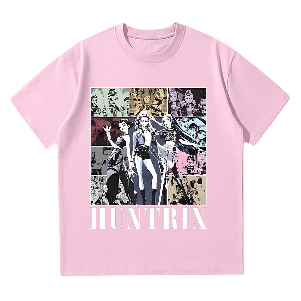 Huntrix Girl Kpop Demo Movie Vintage T Shirt Kpop Demon Hunters Tee Jinu Manga Clothing Cotton High Quality T-shirts Unisex Tops