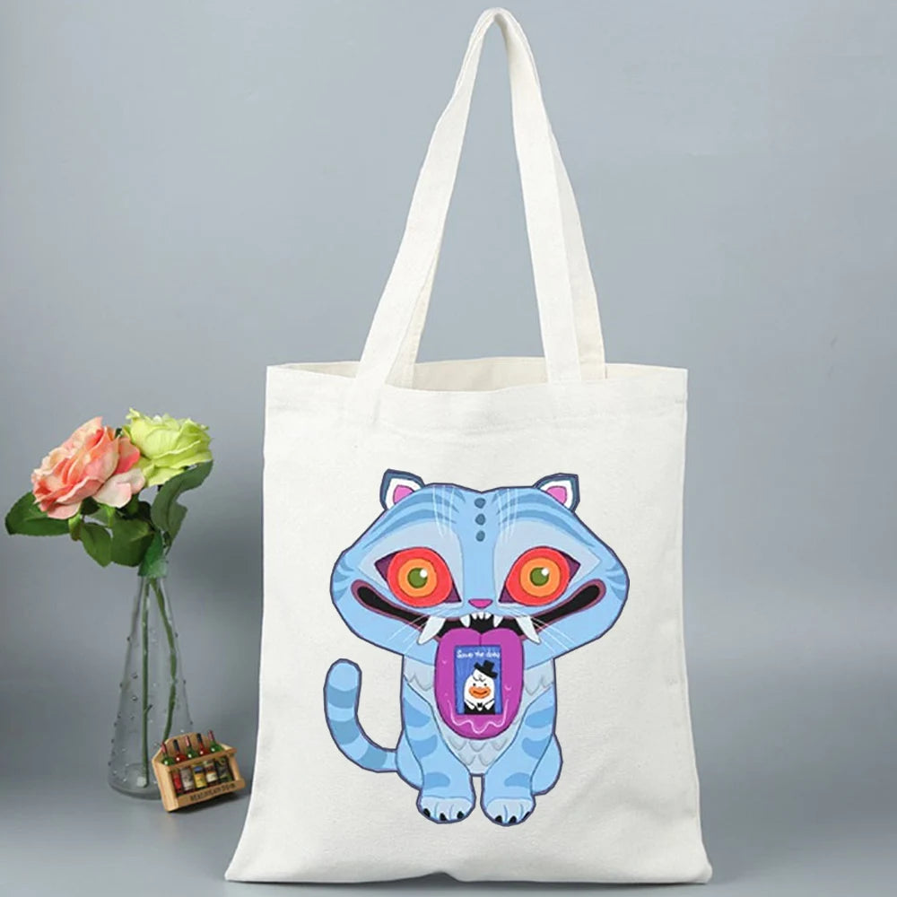 K-Pop Demon Hunters Canvas Bag Shopping Y2k Shopping Tote Bag Shopper Bag for Fans Gift