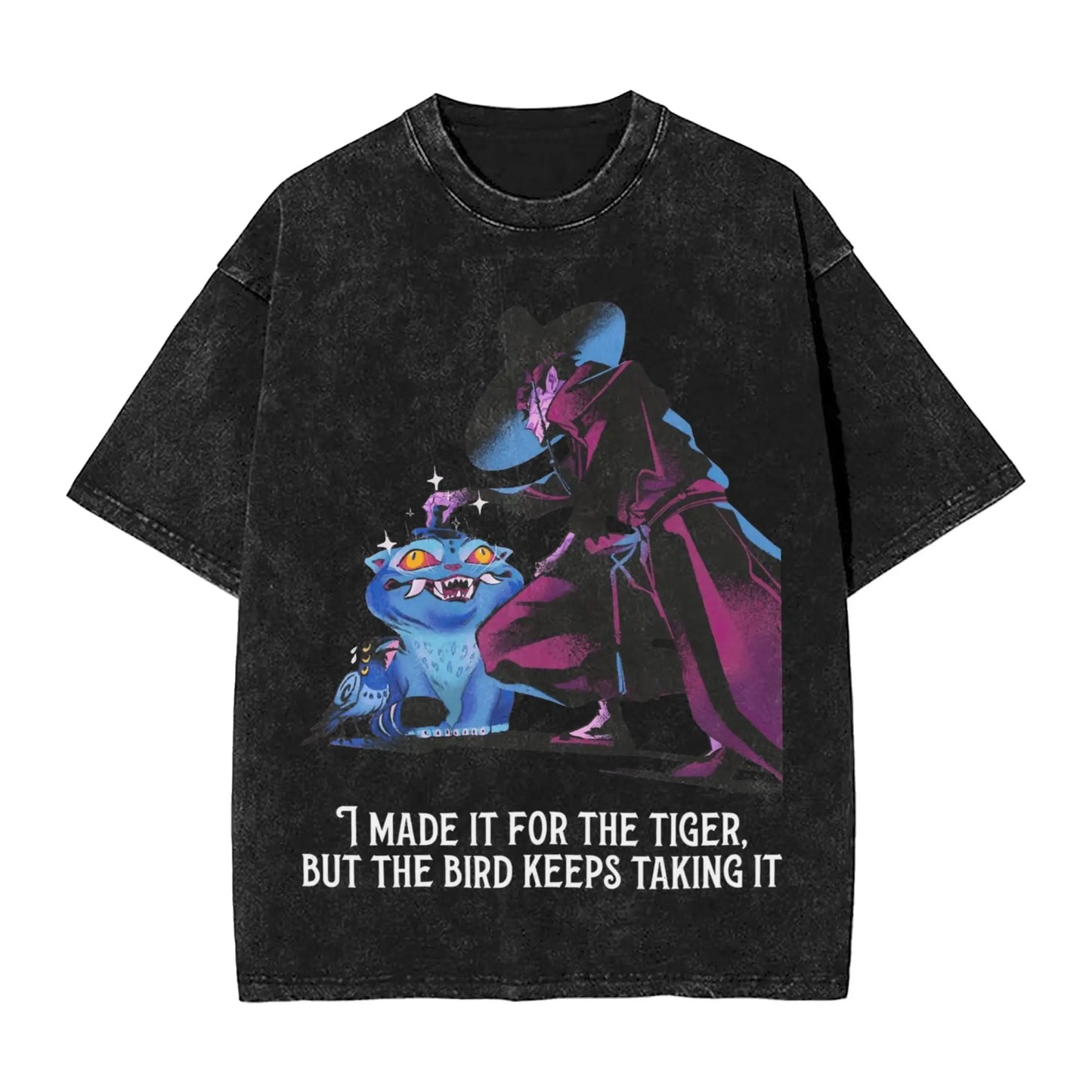 JINU Saja Boys Kpop Demon Hunters T-Shirt Men O Neck Cotton T Shirt I Made It for the Tiger But the Bird Keeps Taking It Tees