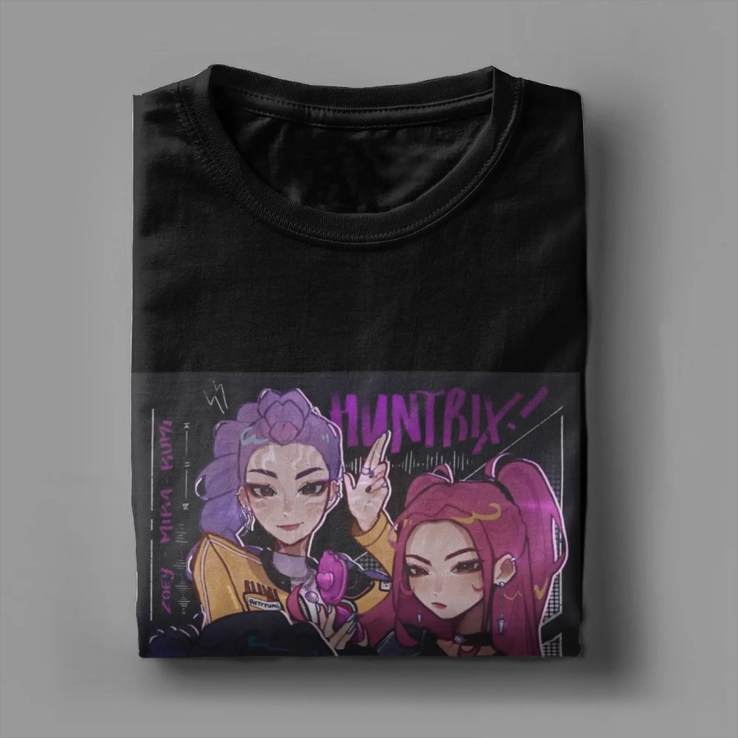 Huntrix Rumi Zoey Mira T Shirt Summer K-pop Demon Hunters Fashion T Shirts Men Cotton O Neck Plus Size Tees Short Sleeve Tshirt