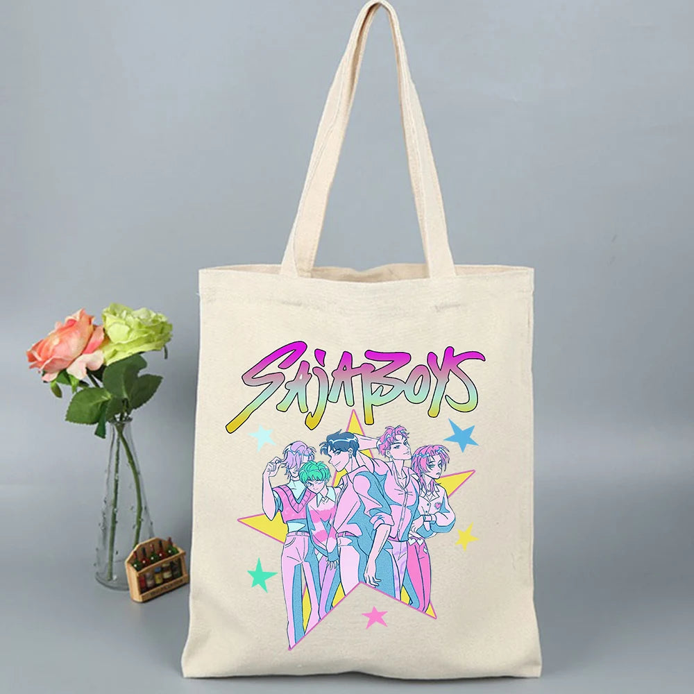 K-Pop Demon Hunters Canvas Bag Shopping Y2k Shopping Tote Bag Shopper Bag for Fans Gift