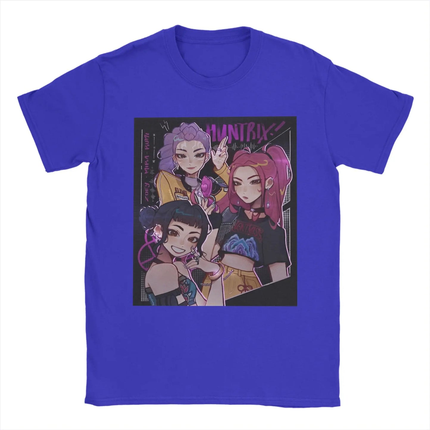 Huntrix Rumi Zoey Mira T Shirt Summer K-pop Demon Hunters Fashion T Shirts Men Cotton O Neck Plus Size Tees Short Sleeve Tshirt
