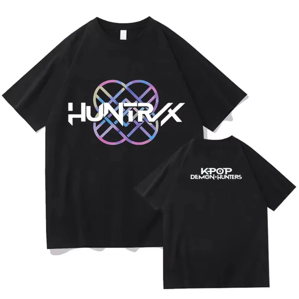 KPop Demon Hunters Huntrix Printing Men T-shirt Summer Cotton Short Sleeve Tshirt for Female O-neck Women Tee Streetwear Tops