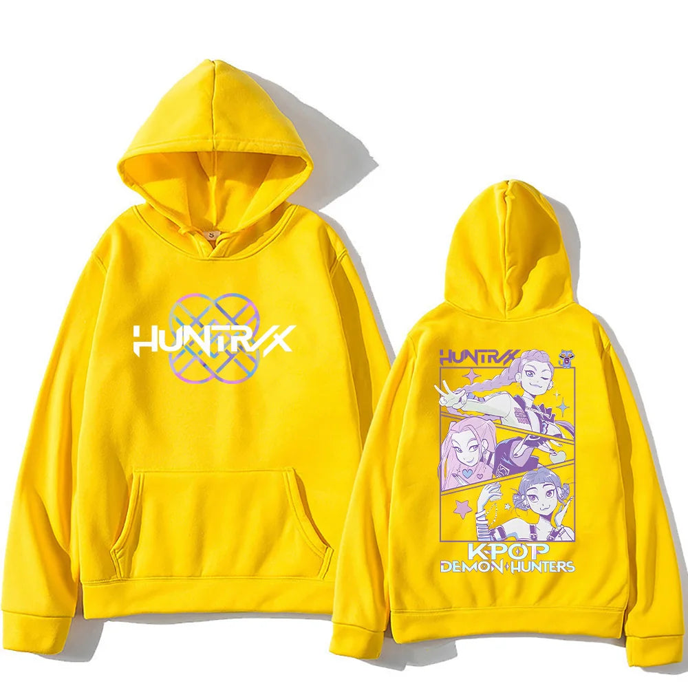 Kpop Demon Hunters Hoodies K-pop Cartoon Printed Sweatshirt Fashion Versatile Streetwear For Women Men Oversized Pullovers
