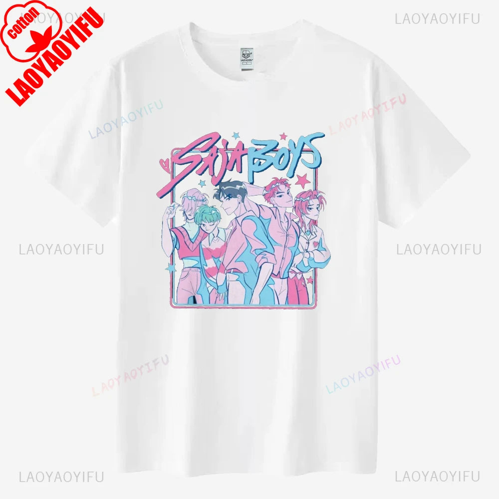 Saja Boys Kpop Demon Hunters Graphic T Shirt Gift Women Huntrix Pin Mira Zoey Demon Hunter Merch Jinu Cotton Tee Rumi Fan Poster