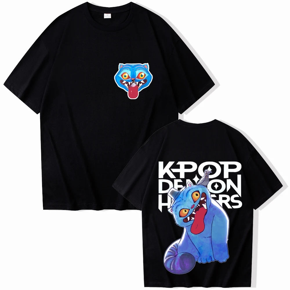 2025 Kpop Demon Hunters Tiger Pet T-shirt Unisex Men Women Casual Pullover Tops