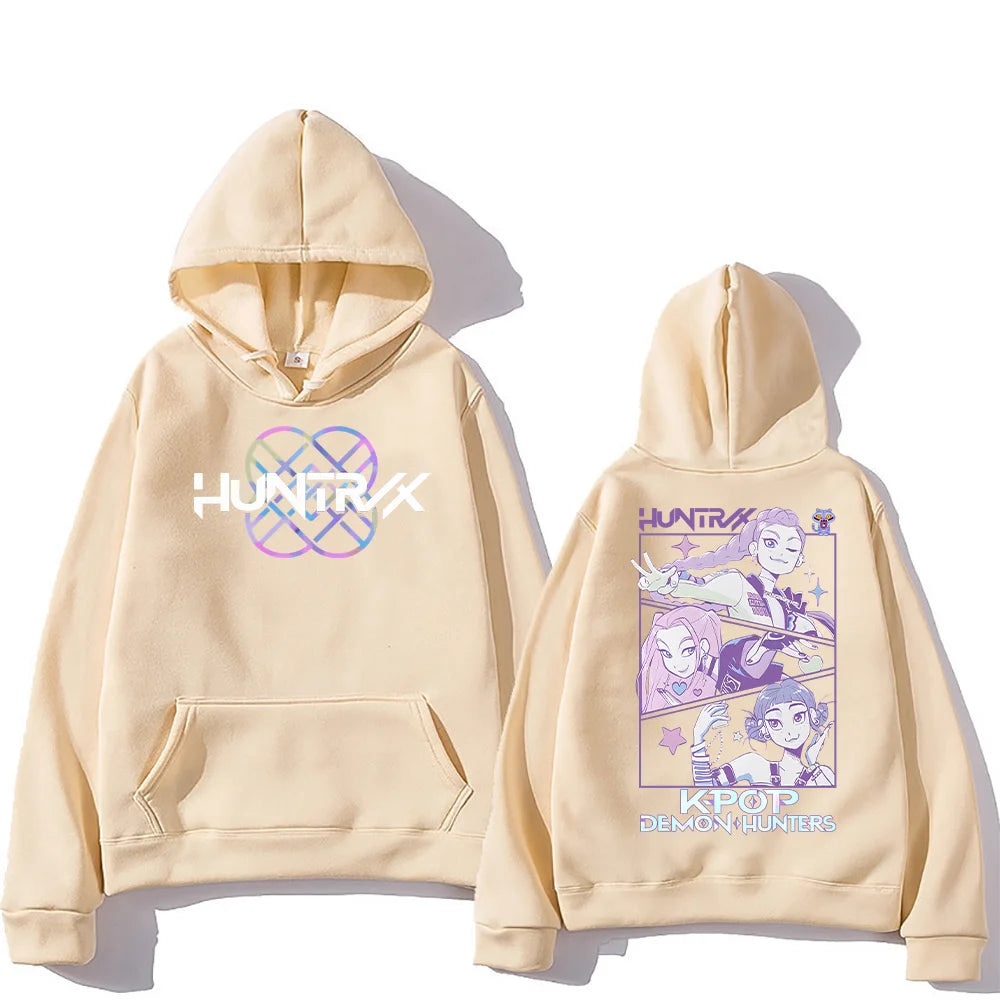 Kpop Demon Hunters Hoodies K-pop Cartoon Printed Sweatshirt Fashion Versatile Streetwear For Women Men Oversized Pullovers