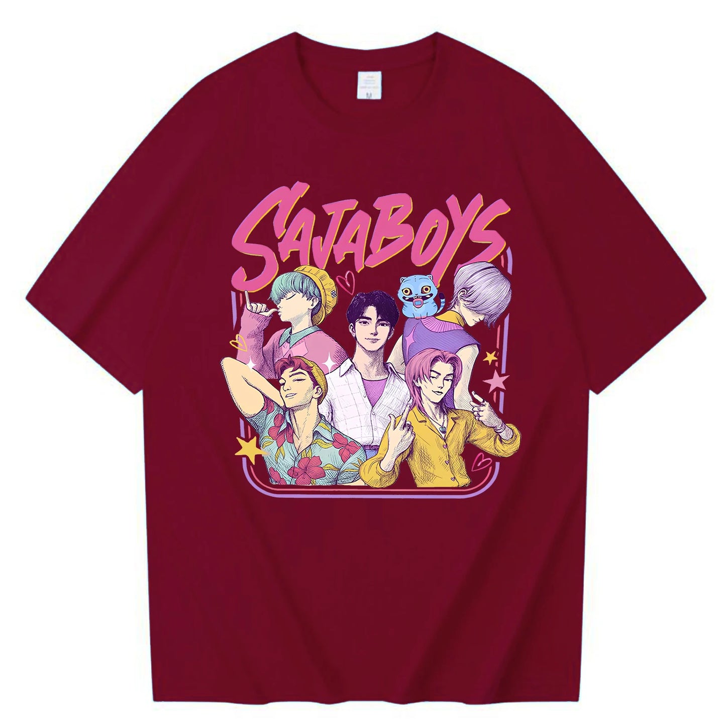 Kpop Demon Hunters Saja Boys T-shirt Harajuku O-neck Shirt Gift for Fans