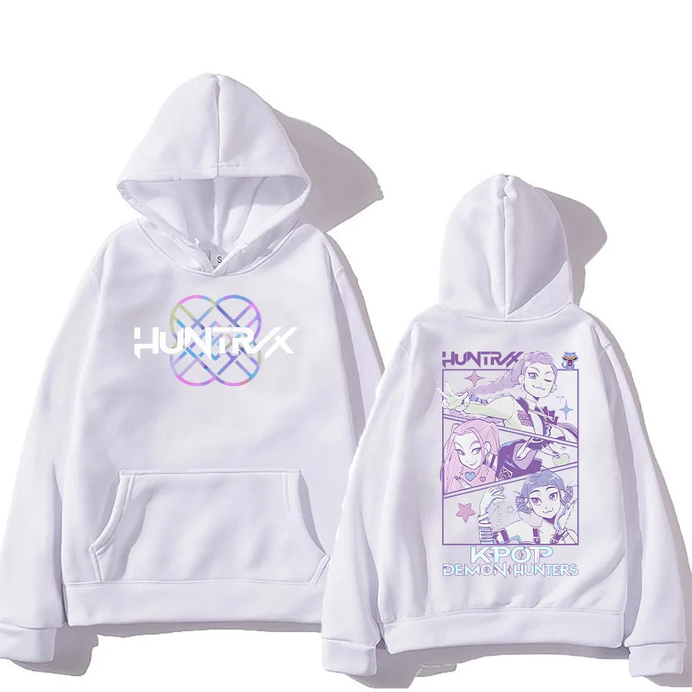 Kpop Demon Hunters Hoodies K-pop Cartoon Printed Sweatshirt Fashion Versatile Streetwear For Women Men Oversized Pullovers