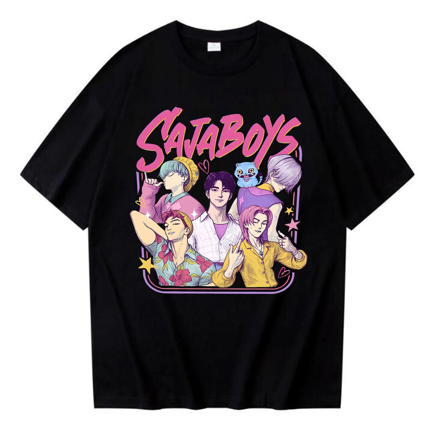 Kpop Demon Hunters Saja Boys T-shirt Harajuku O-neck Shirt Gift for Fans
