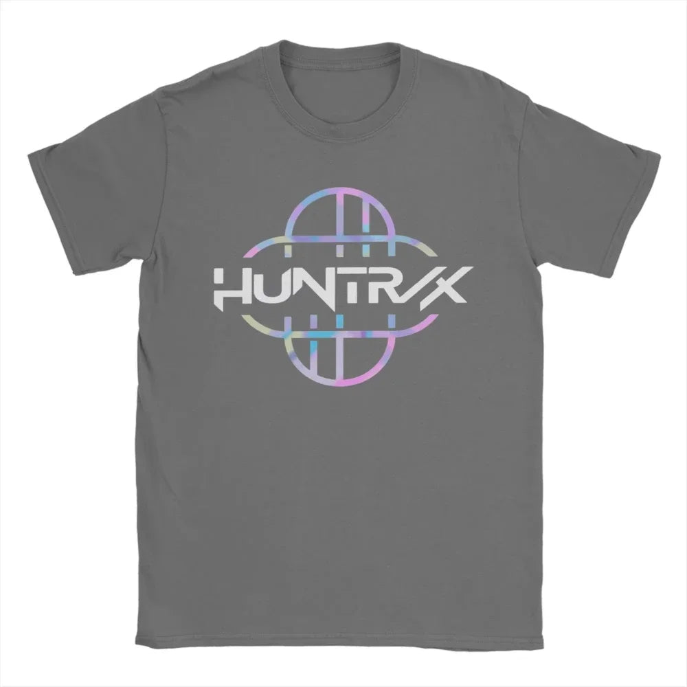 K POP Demon Hunters Logo T-Shirt for Men HUNTRIX Casual Pure Cotton Women Tees O Neck Short Sleeve T Shirts Adult Clothing