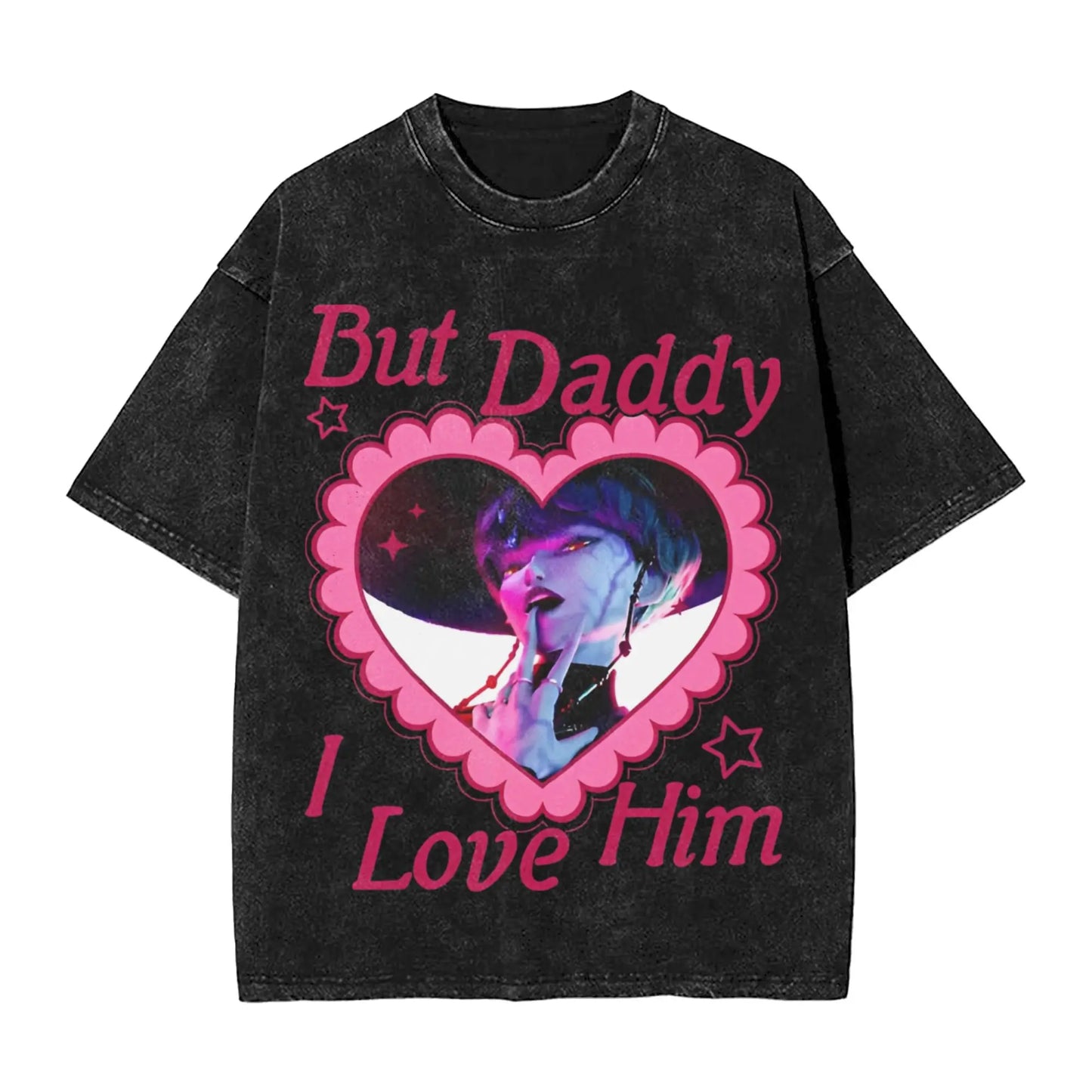 Oversize Saja Boys But Daddy I Love Him Kpop Demon Hunters Outfit T Shirt for Men Women Washed Cotton Tee Shirts Clothing