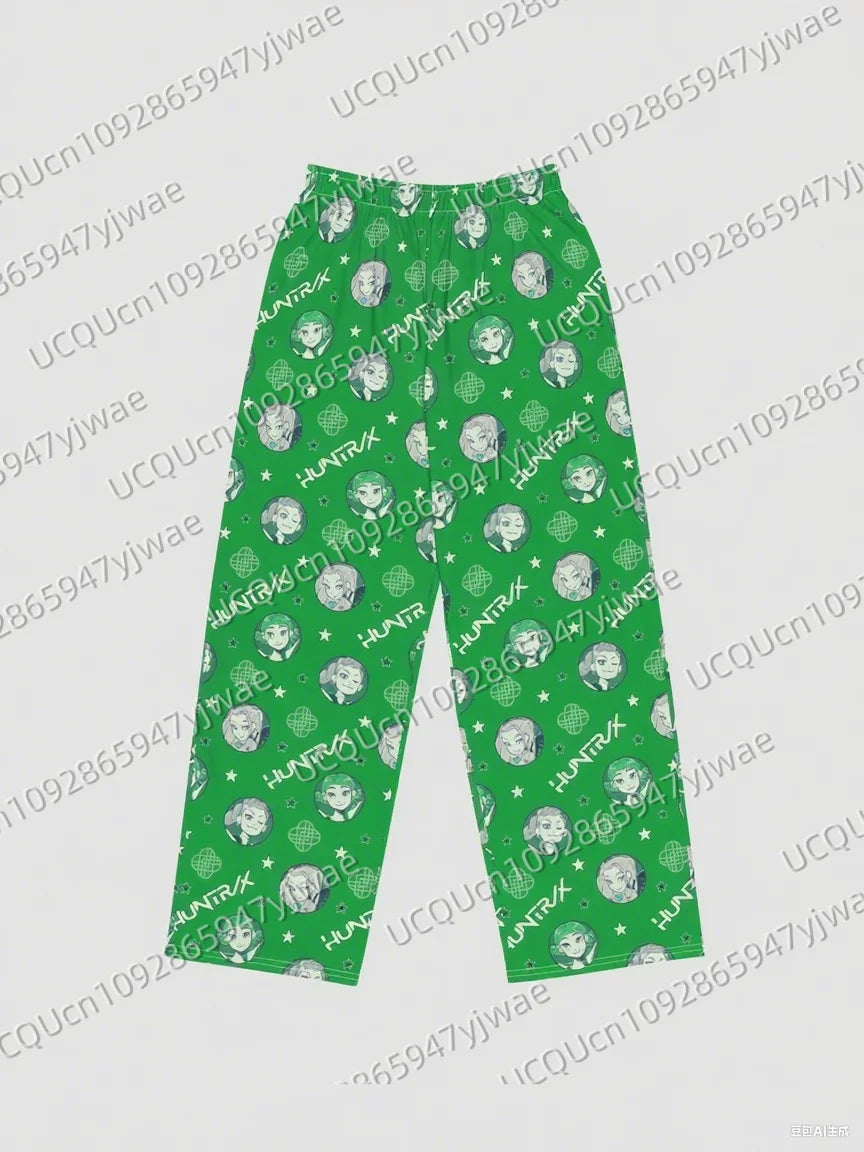 KPop Demon Hunters Pajamas 2025 KPop Demon Hunters Tiger Rumi Cats Print Women's Fashion Long Pants For Youth Men's Trousers