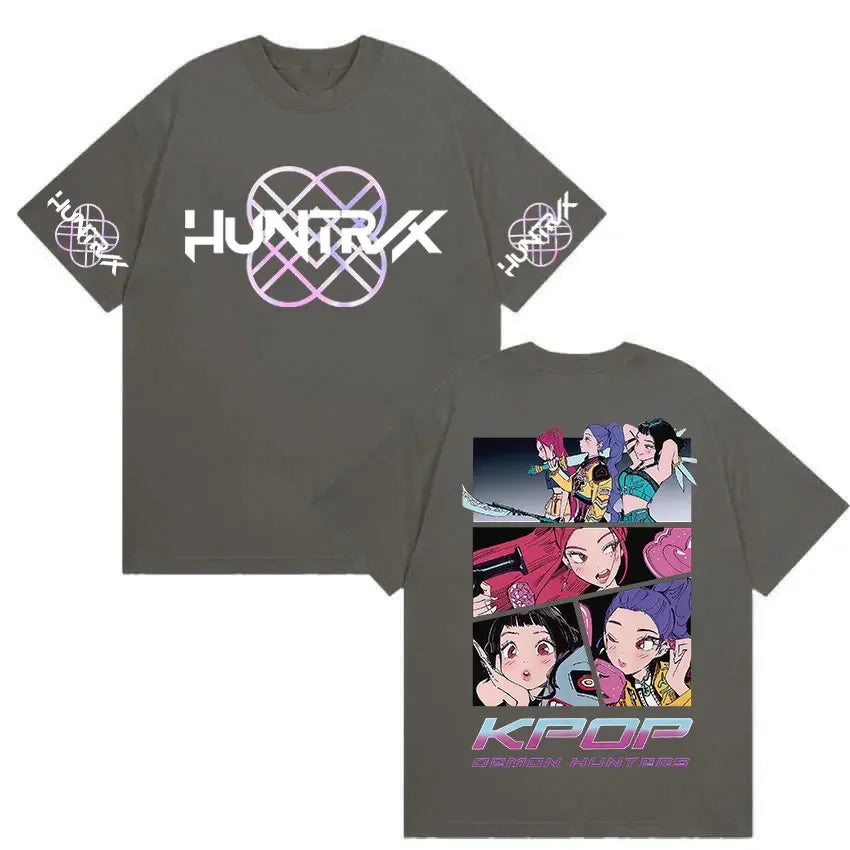 2025 K-pop Movies Demon Hunters Graphic T Shirt Men Women Summer Aesthetic Short Sleeve T-shirts Casual 100% Cotton T-shirt Tops