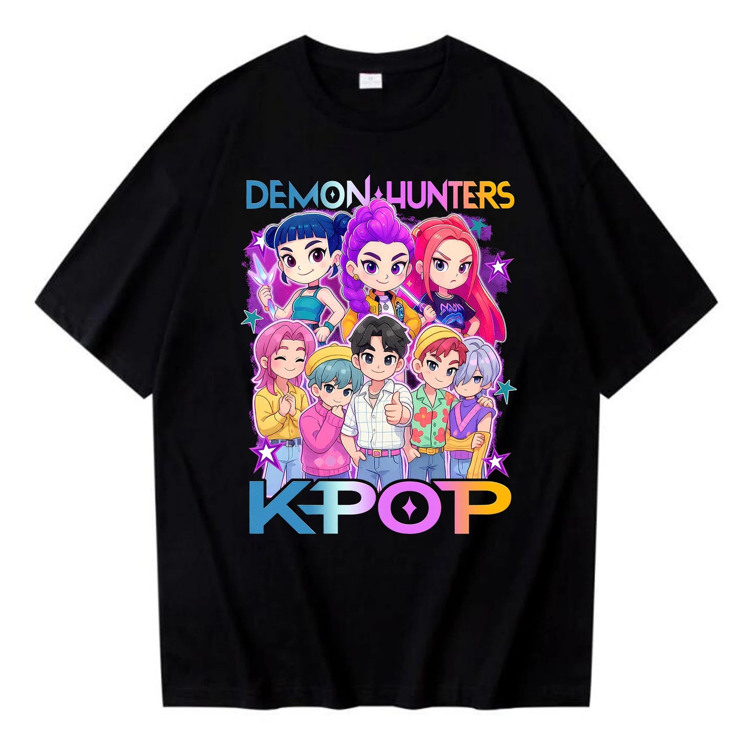 Kpop Demon Hunters Saja Boys T-shirt Harajuku Women Girl Huntrix O-neck Summer Shirt Gift for Fans