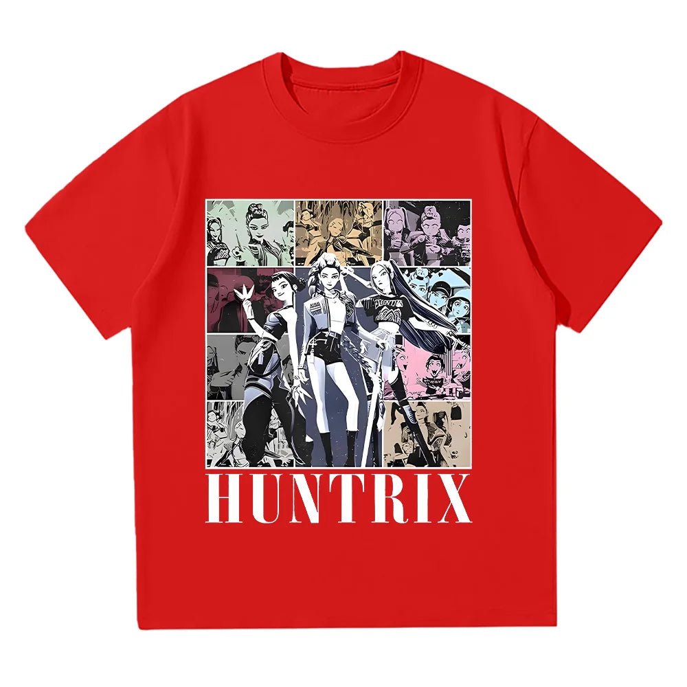 Huntrix Girl Kpop Demo Movie Vintage T Shirt Kpop Demon Hunters Tee Jinu Manga Clothing Cotton High Quality T-shirts Unisex Tops