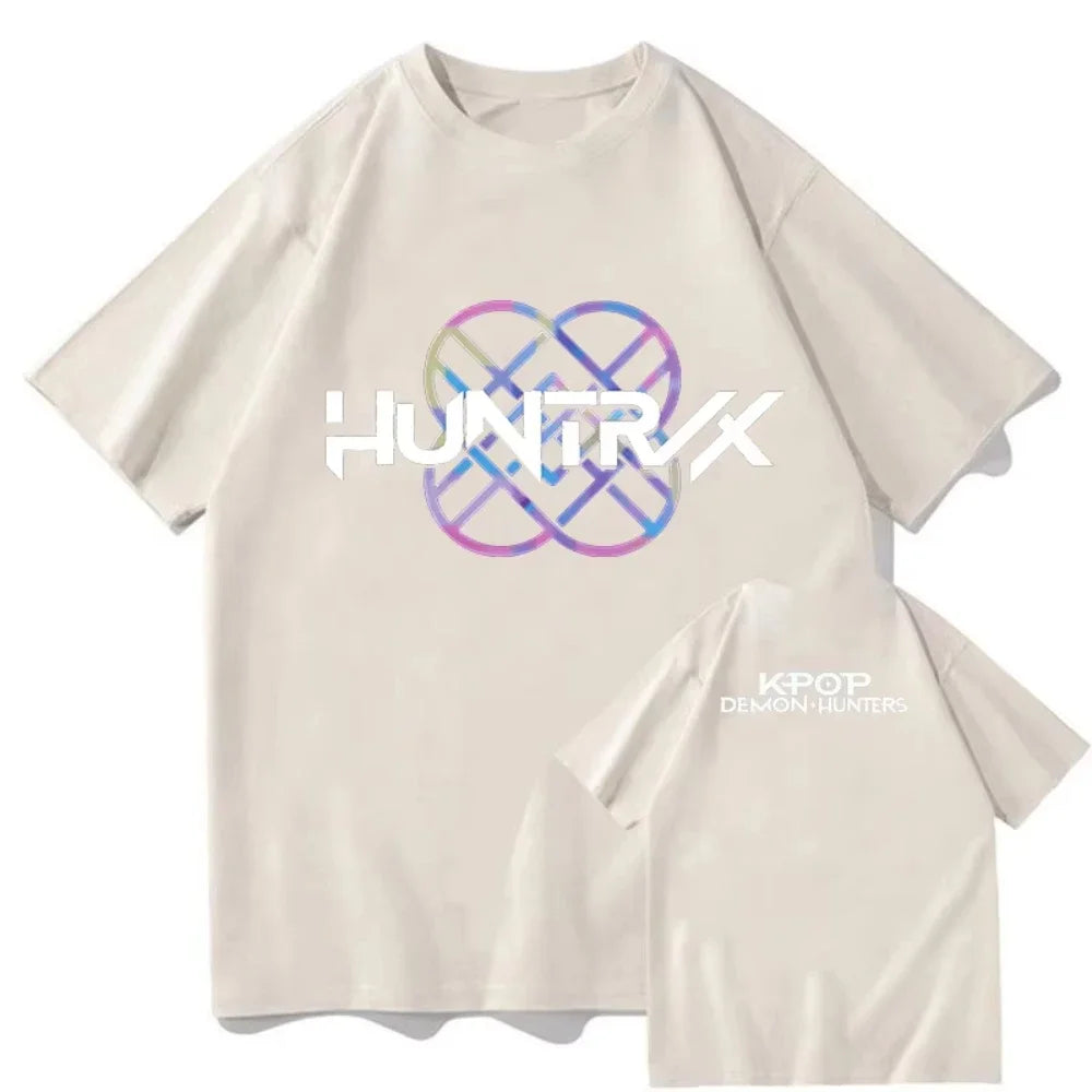 KPop Demon Hunters Huntrix Printing Men T-shirt Summer Cotton Short Sleeve Tshirt for Female O-neck Women Tee Streetwear Tops
