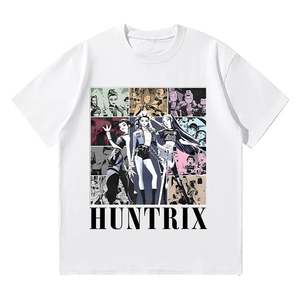 Huntrix Girl Kpop Demo Movie Vintage T Shirt Kpop Demon Hunters Tee Jinu Manga Clothing Cotton High Quality T-shirts Unisex Tops