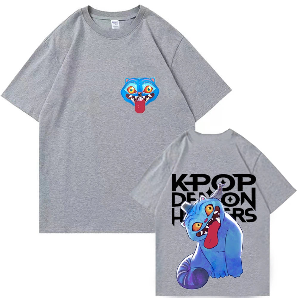 2025 Kpop Demon Hunters Tiger Pet T-shirt Unisex Men Women Casual Pullover Tops