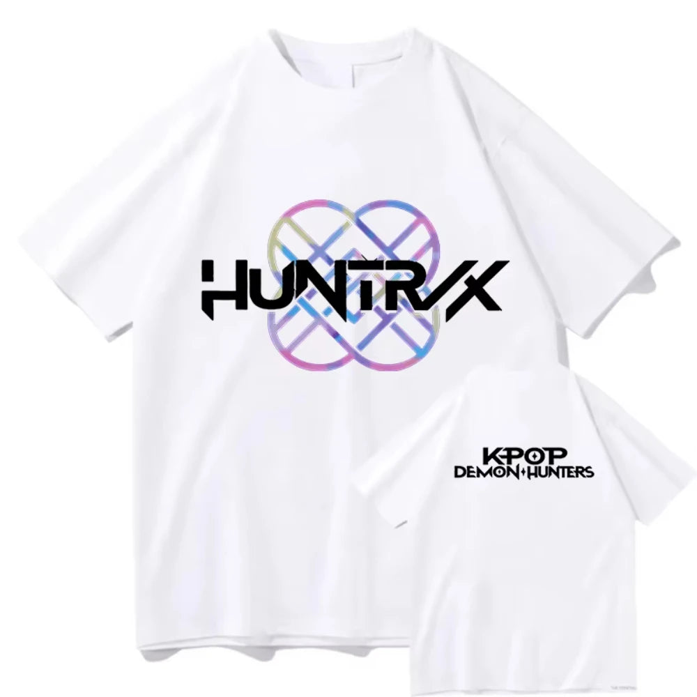 KPop Demon Hunters Huntrix Printing Men T-shirt Summer Cotton Short Sleeve Tshirt for Female O-neck Women Tee Streetwear Tops