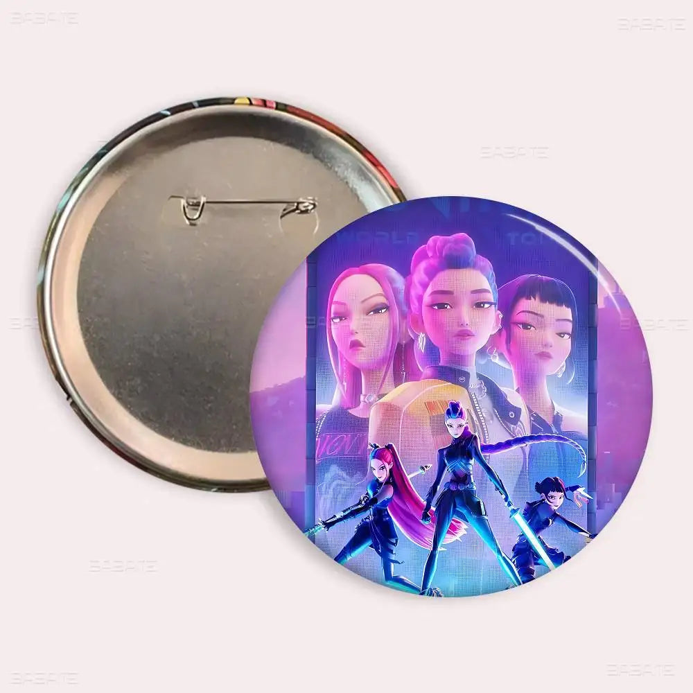 Popular Anime K-Pop D-demon H-hunters Creative Tinplate Soft Button Pins Animal Icon Brooch Lapel Backpack Badge