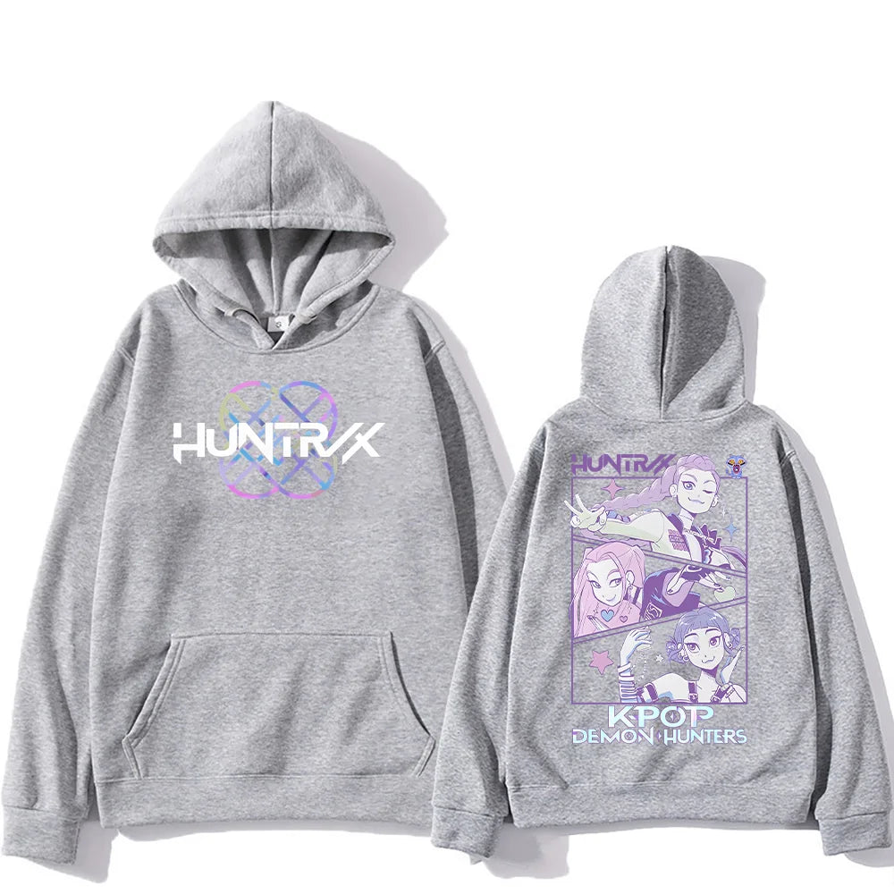 Kpop Demon Hunters Hoodies K-pop Cartoon Printed Sweatshirt Fashion Versatile Streetwear For Women Men Oversized Pullovers