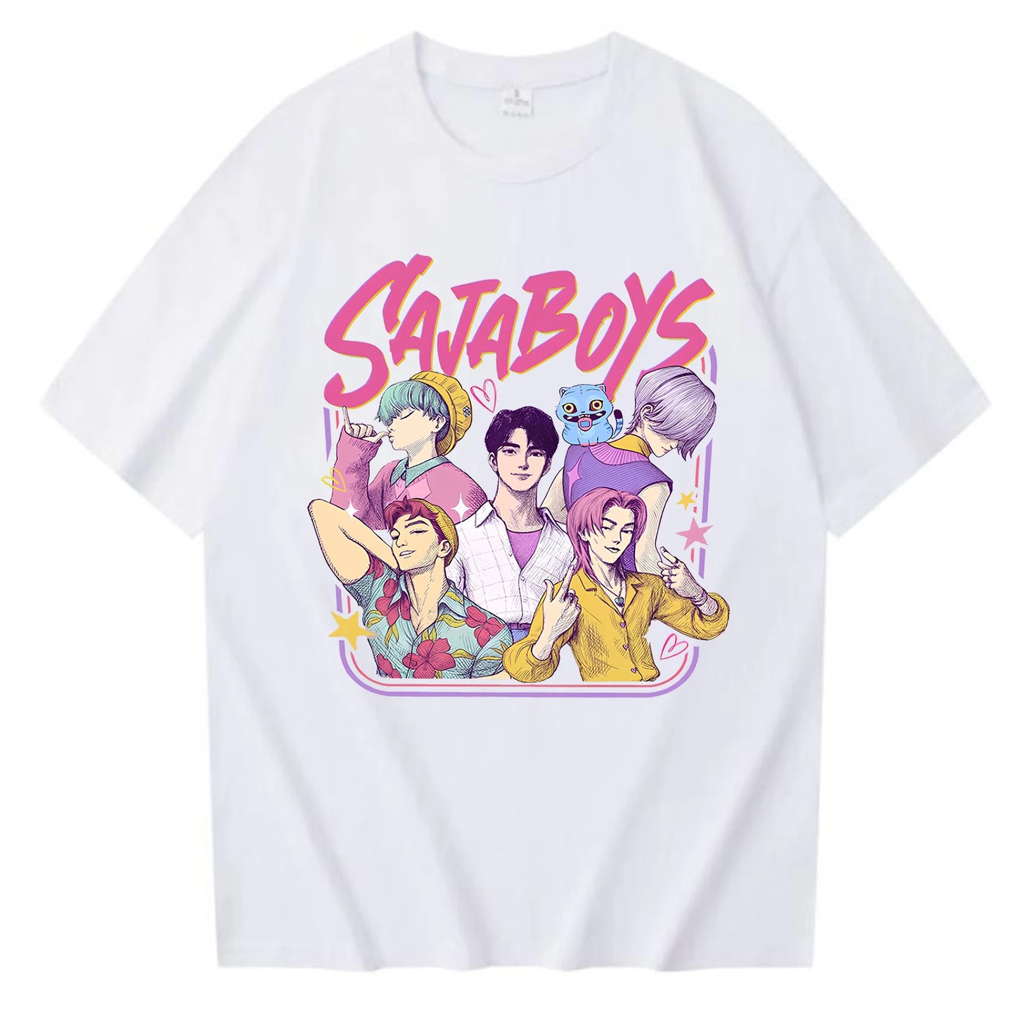 Kpop Demon Hunters Saja Boys T-shirt Harajuku O-neck Shirt Gift for Fans