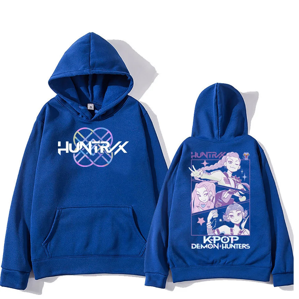 Kpop Demon Hunters Hoodies K-pop Cartoon Printed Sweatshirt Fashion Versatile Streetwear For Women Men Oversized Pullovers