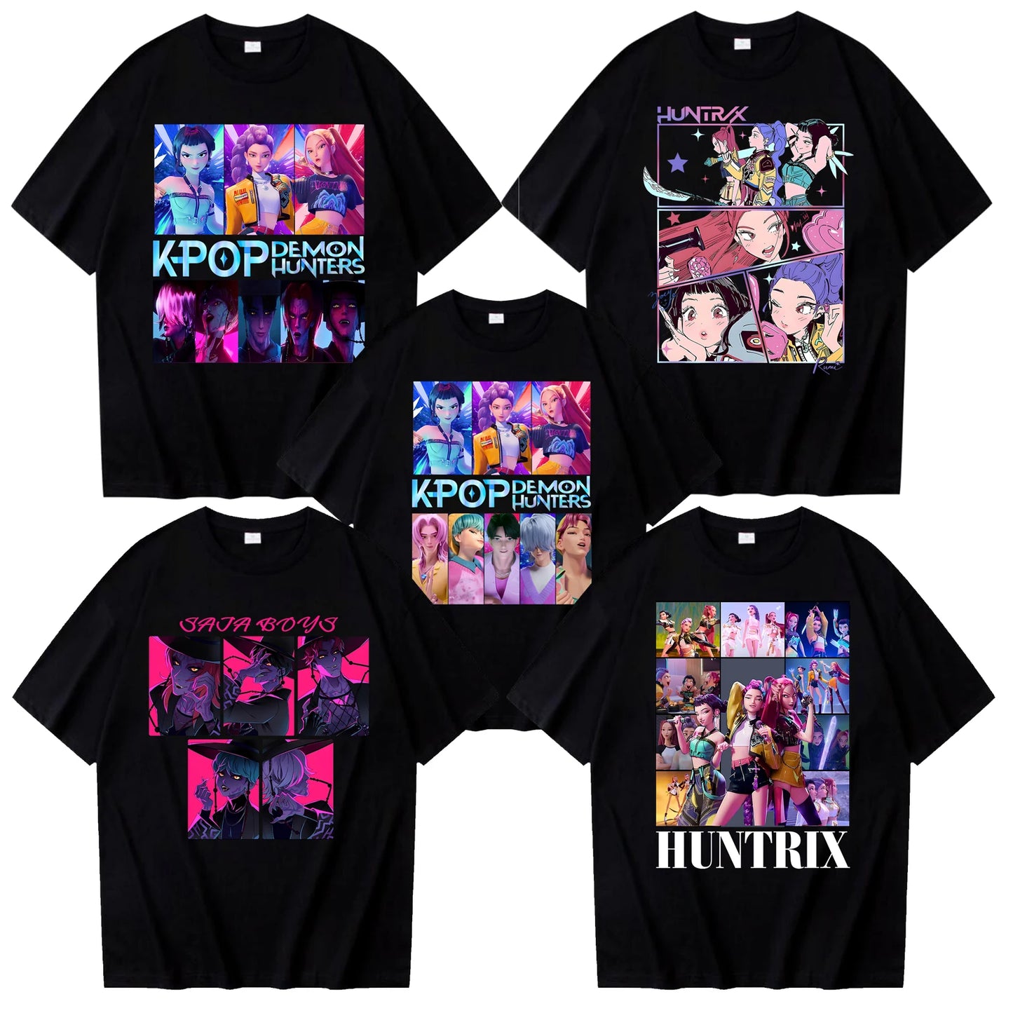 Kpop Demon Hunters Saja Boys T-shirt Harajuku Women Girl Huntrix O-neck Summer Shirt Gift for Fans
