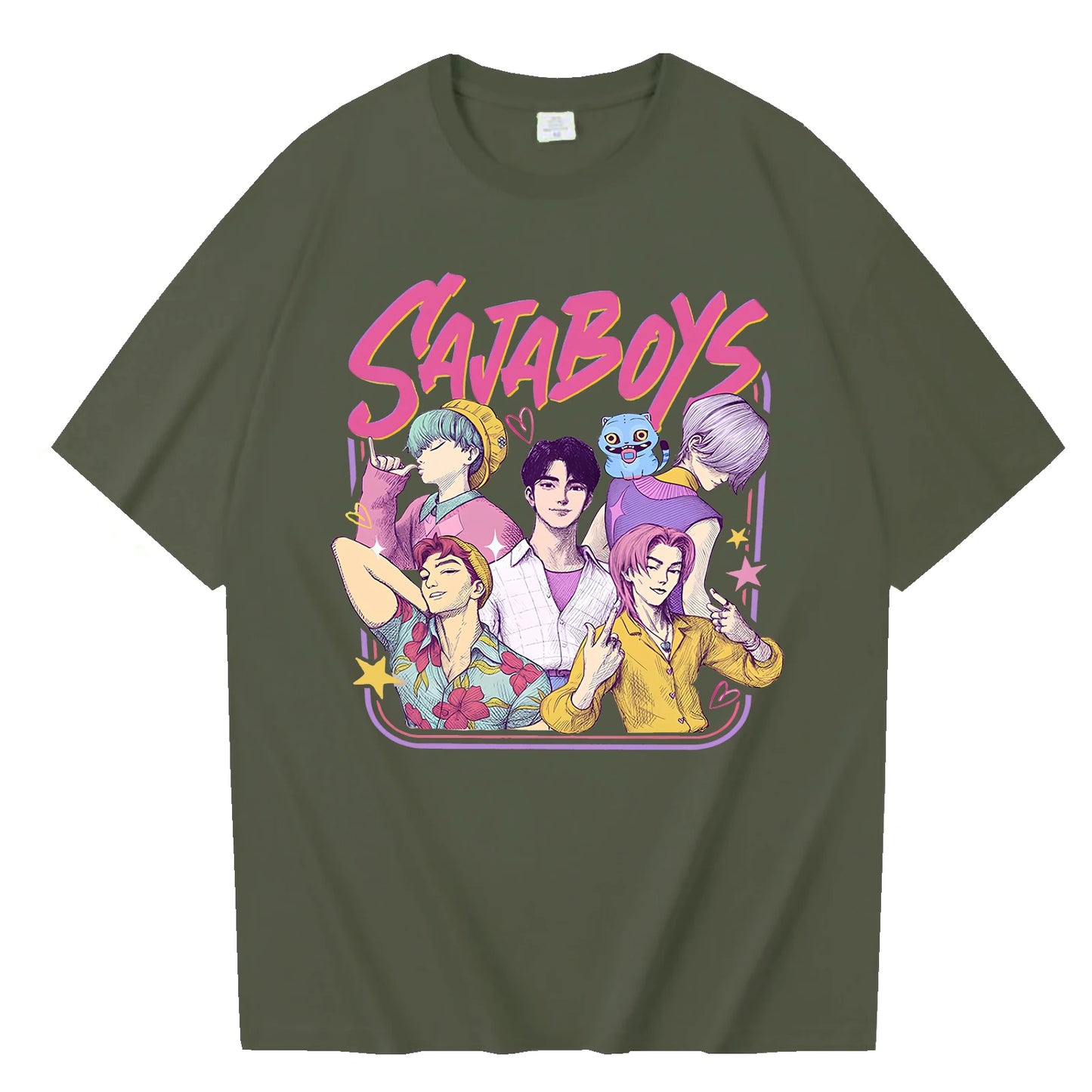 Kpop Demon Hunters Saja Boys T-shirt Harajuku O-neck Shirt Gift for Fans